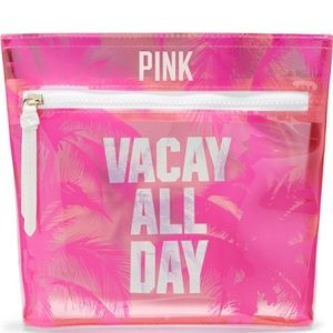 Victoria's Secret pink cosmetic bag Palm